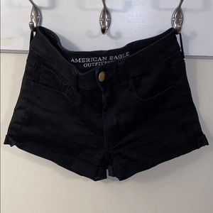 AE black high rise shorts